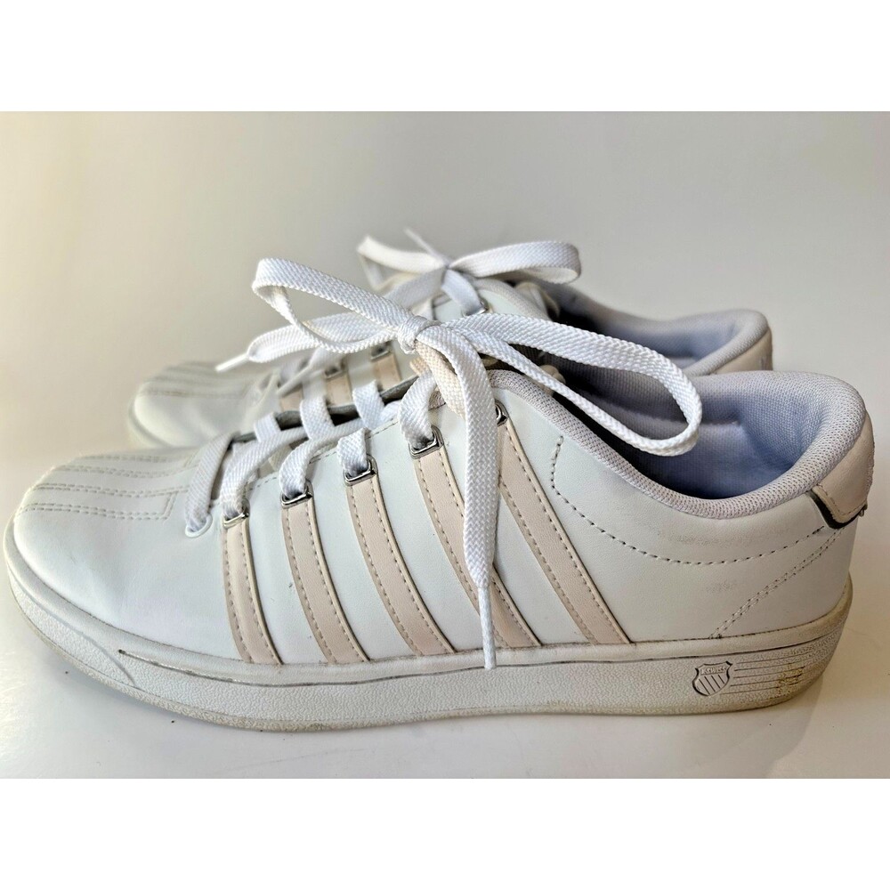 K-Swiss Court Pro II Womens 8 White Silver Leather Memory Foam Sneakers 93629